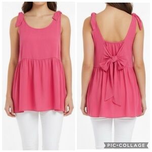 NWT Perfectly Priscilla Tunic Top Pink Tie Back Sleeveless 1X Boho Chic Party